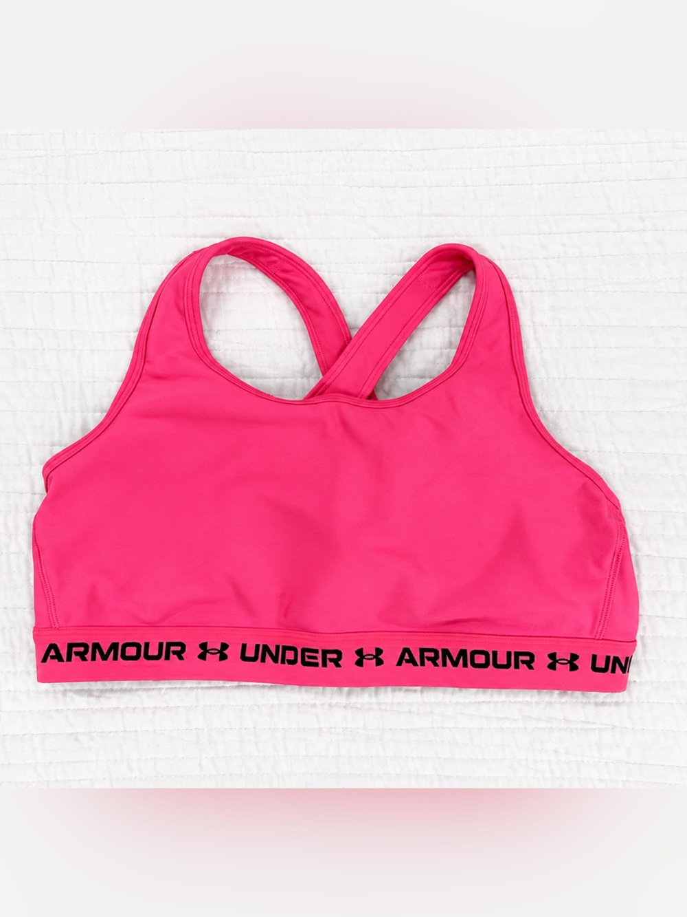 Under Armour Neon Pink Logo Sports Bra